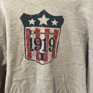 Champion gray hoodie sweatshirt. Size medium.